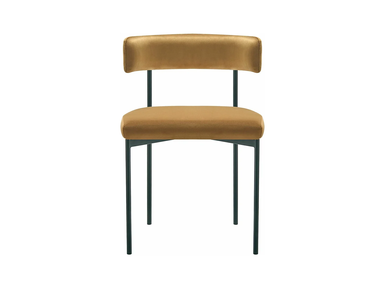 Chaise rembourré - velours brun cuivré - pieds en métal noir - LOANNY