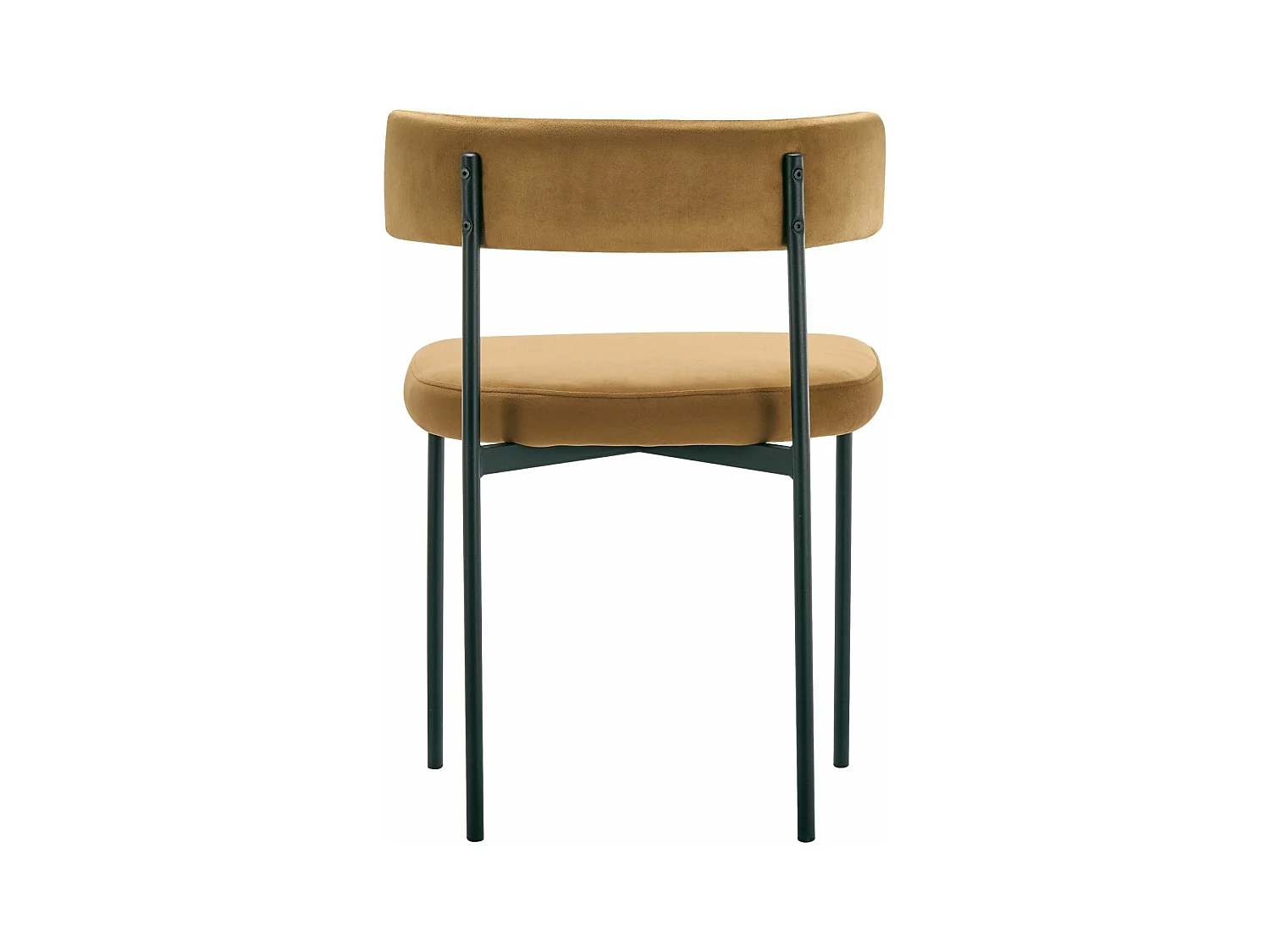 Chaise rembourré - velours brun cuivré - pieds en métal noir - LOANNY