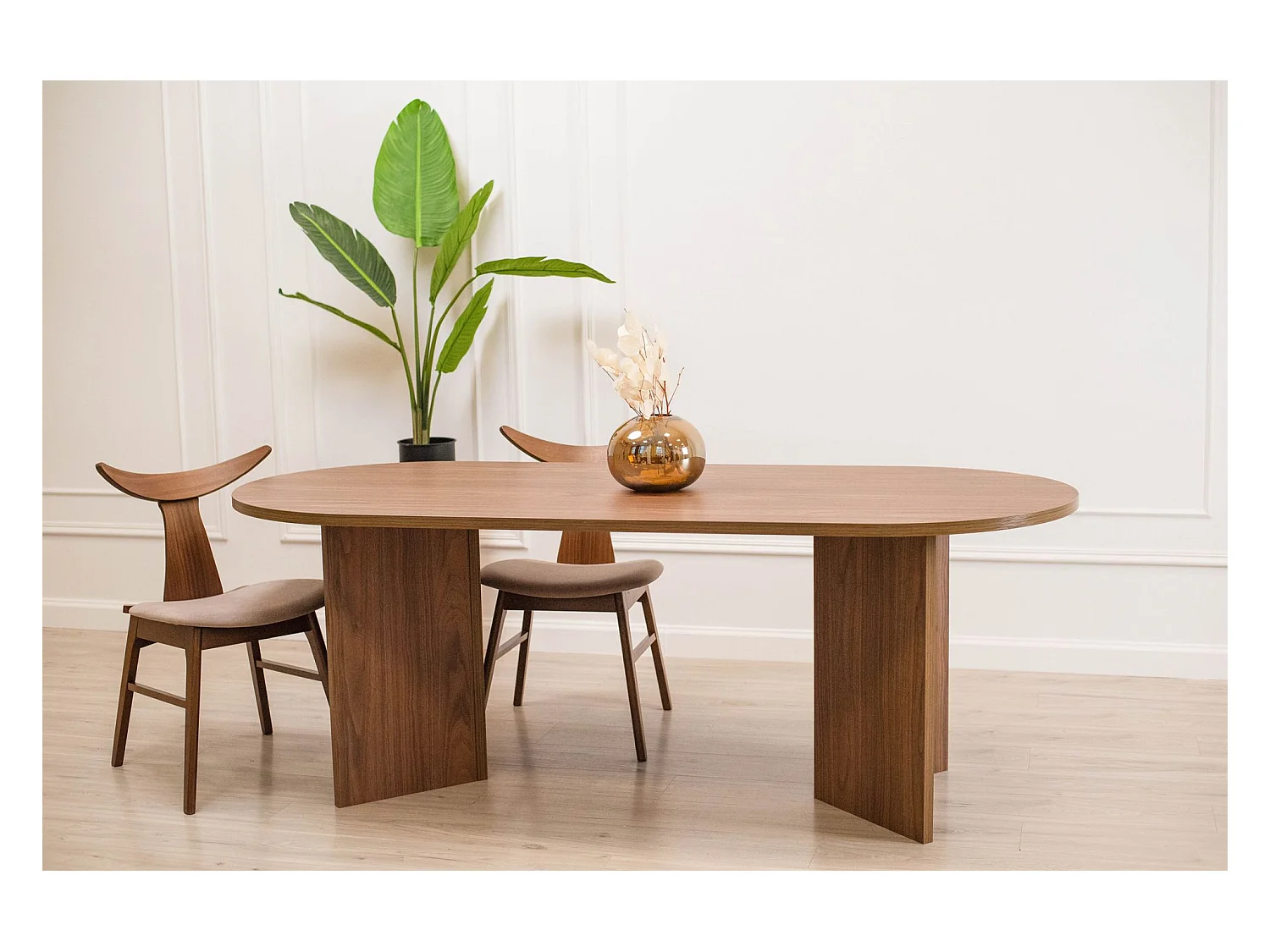 Chaise en bois - noyer/latte - HENRICO