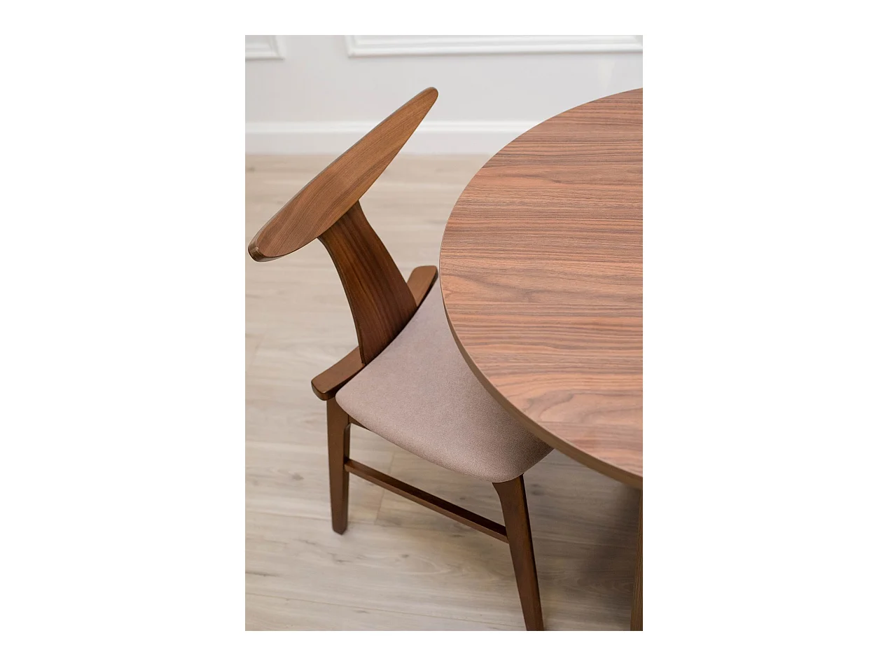 Chaise en bois - noyer/latte - HENRICO