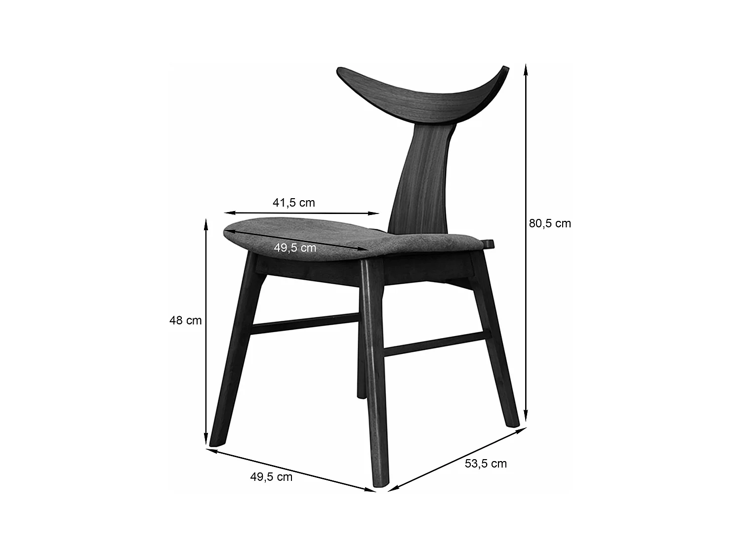 Chaise en bois - noyer/latte - HENRICO