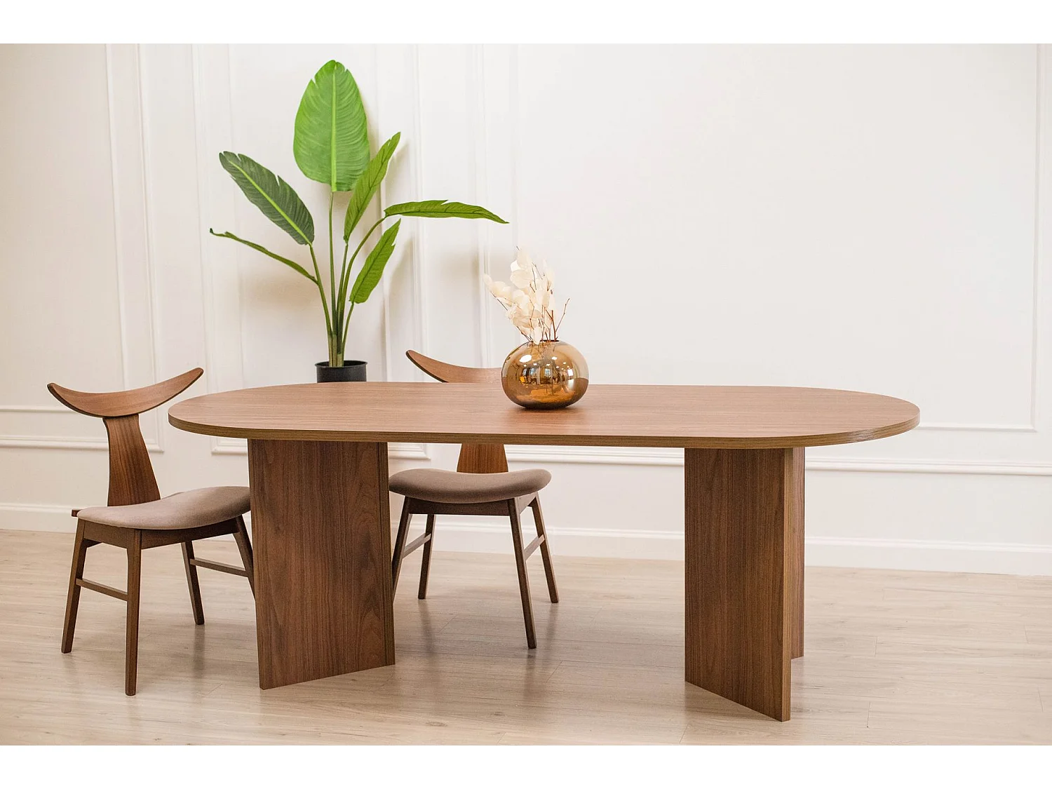 Chaise en bois - noyer/latte - HENRICO