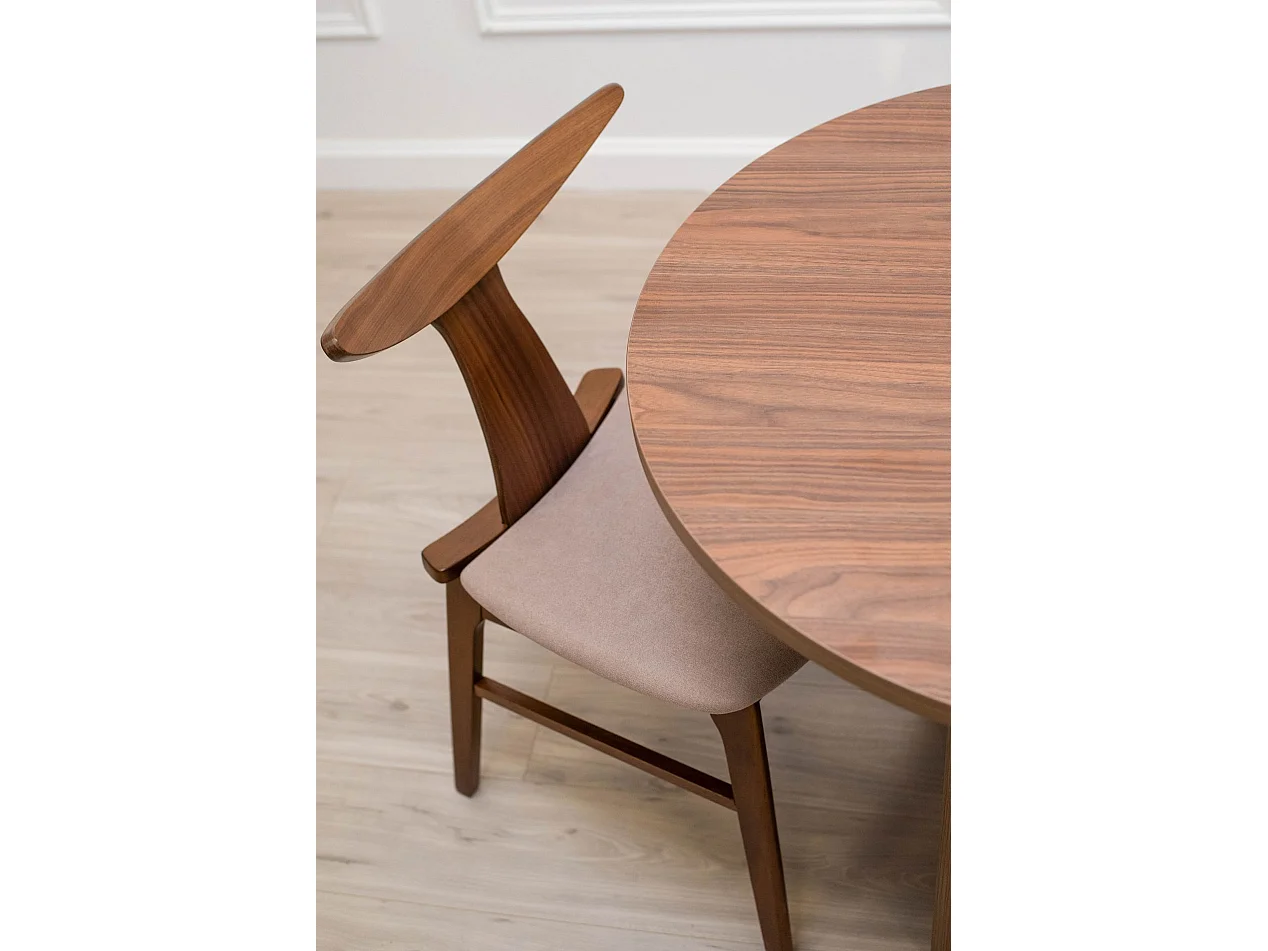 Chaise en bois - noyer/latte - HENRICO