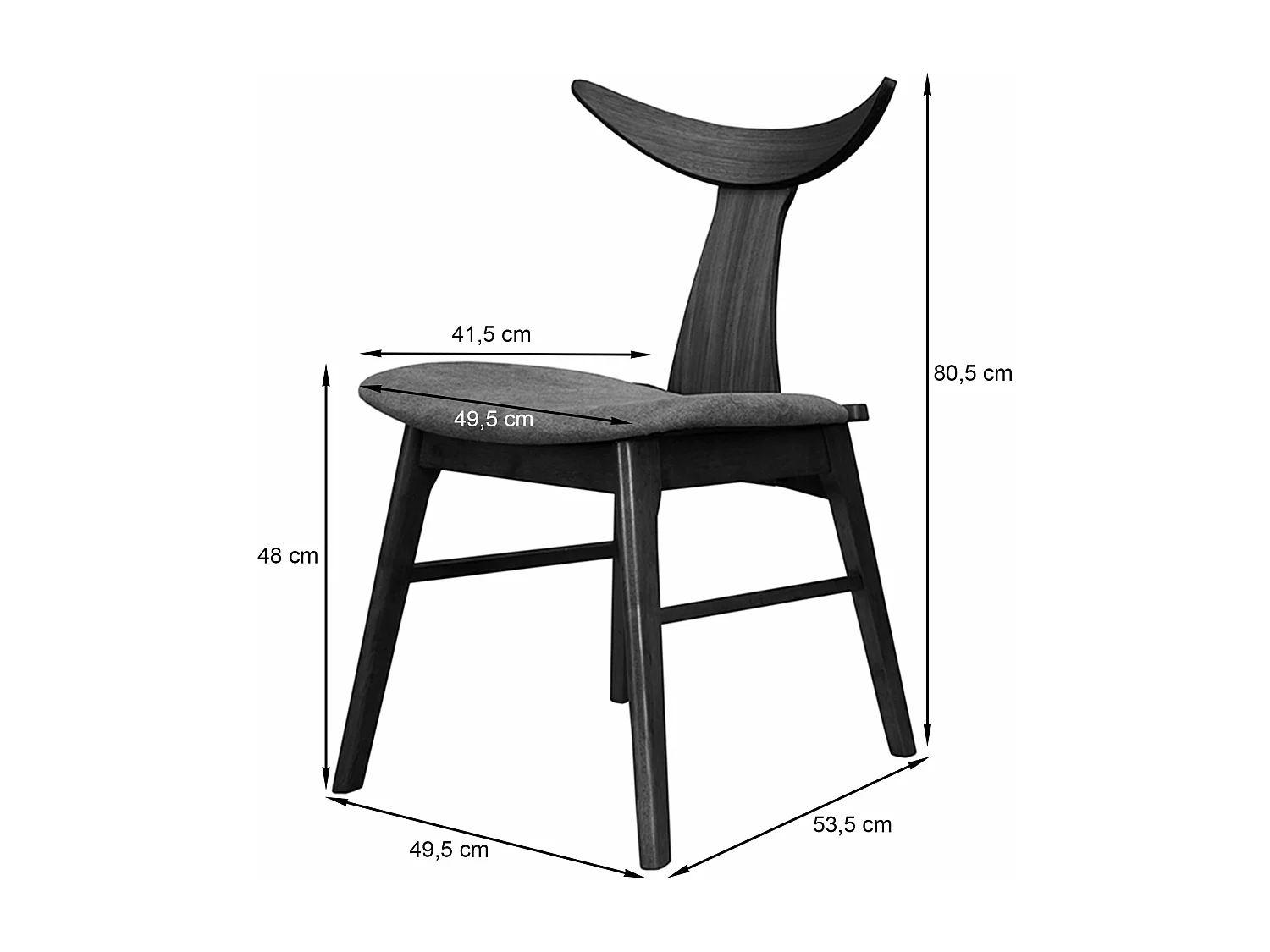 Chaise en bois - noyer/latte - HENRICO