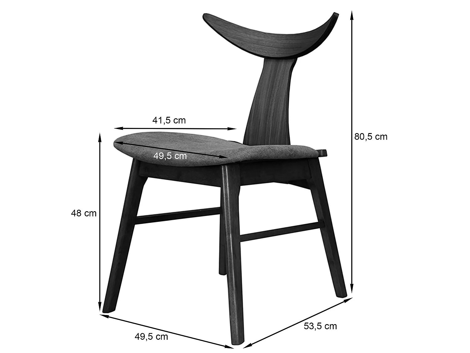Chaise en bois - noyer/latte - HENRICO
