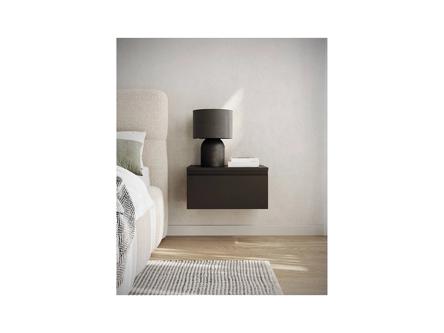 Table de chevet suspendue - 49 cm - noir - BEMMI