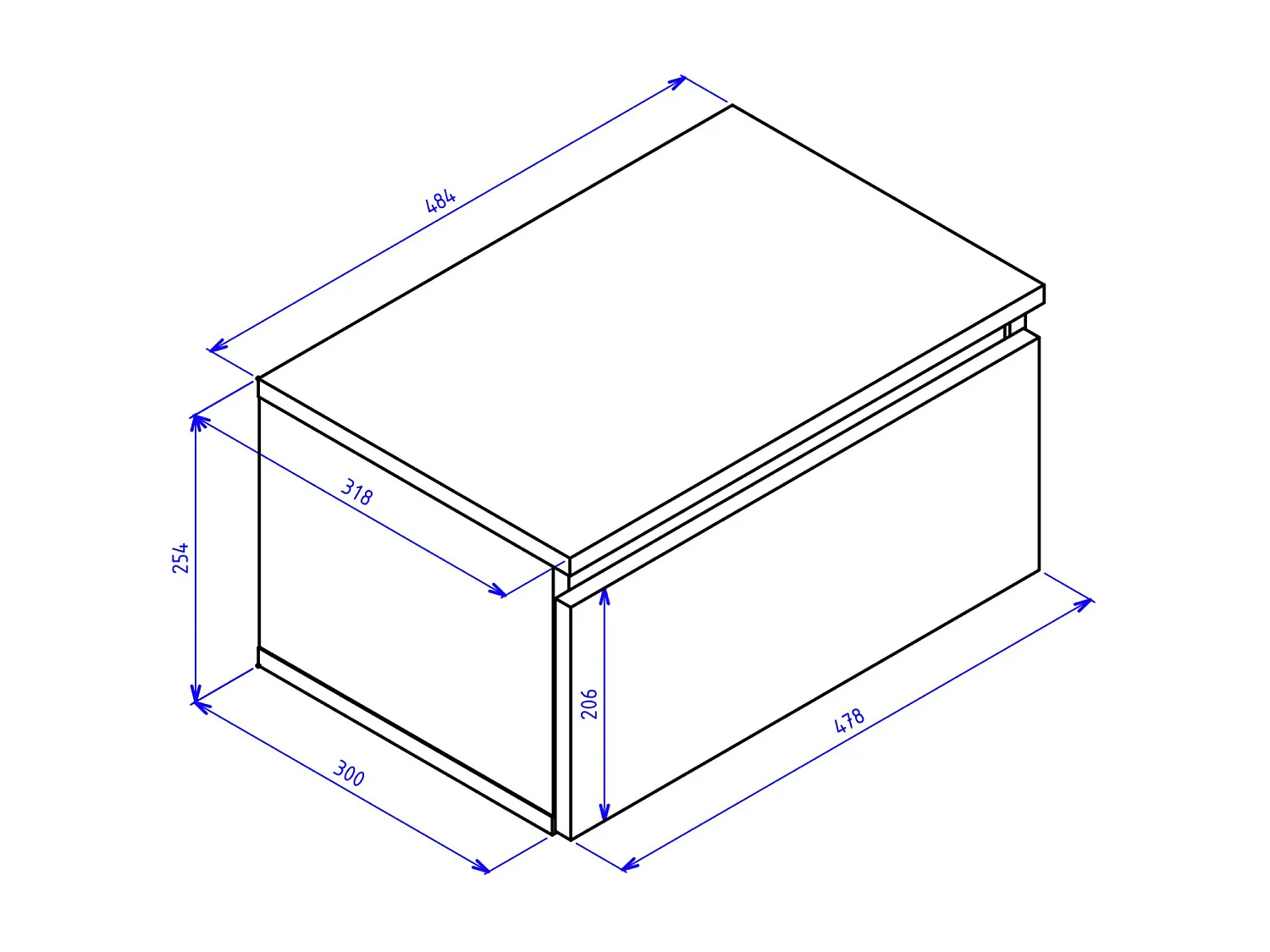 Table de chevet suspendue - 49 cm - chêne de Lindberg - BEMMI