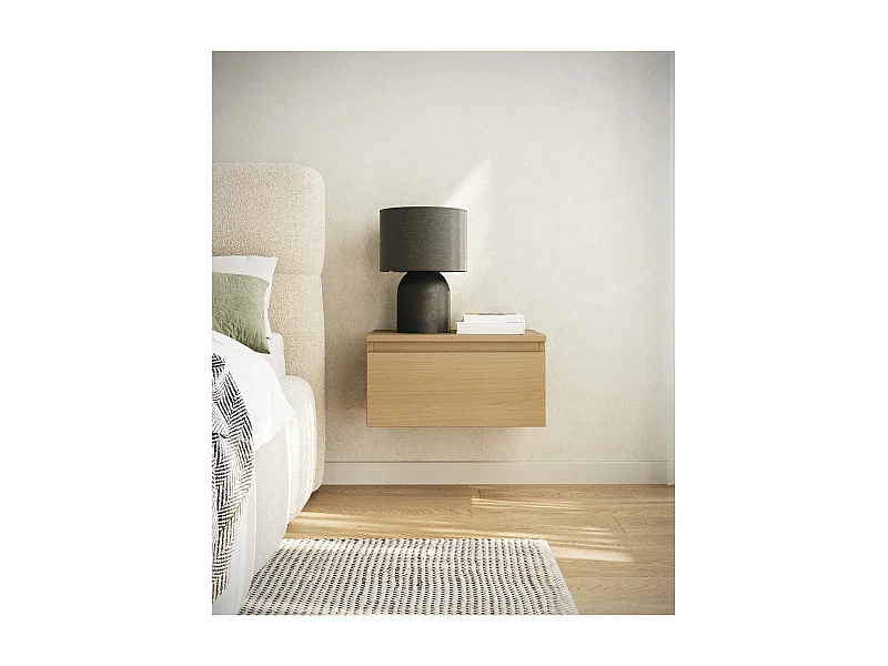 Table de chevet suspendue - 49 cm - chêne de Lindberg - BEMMI