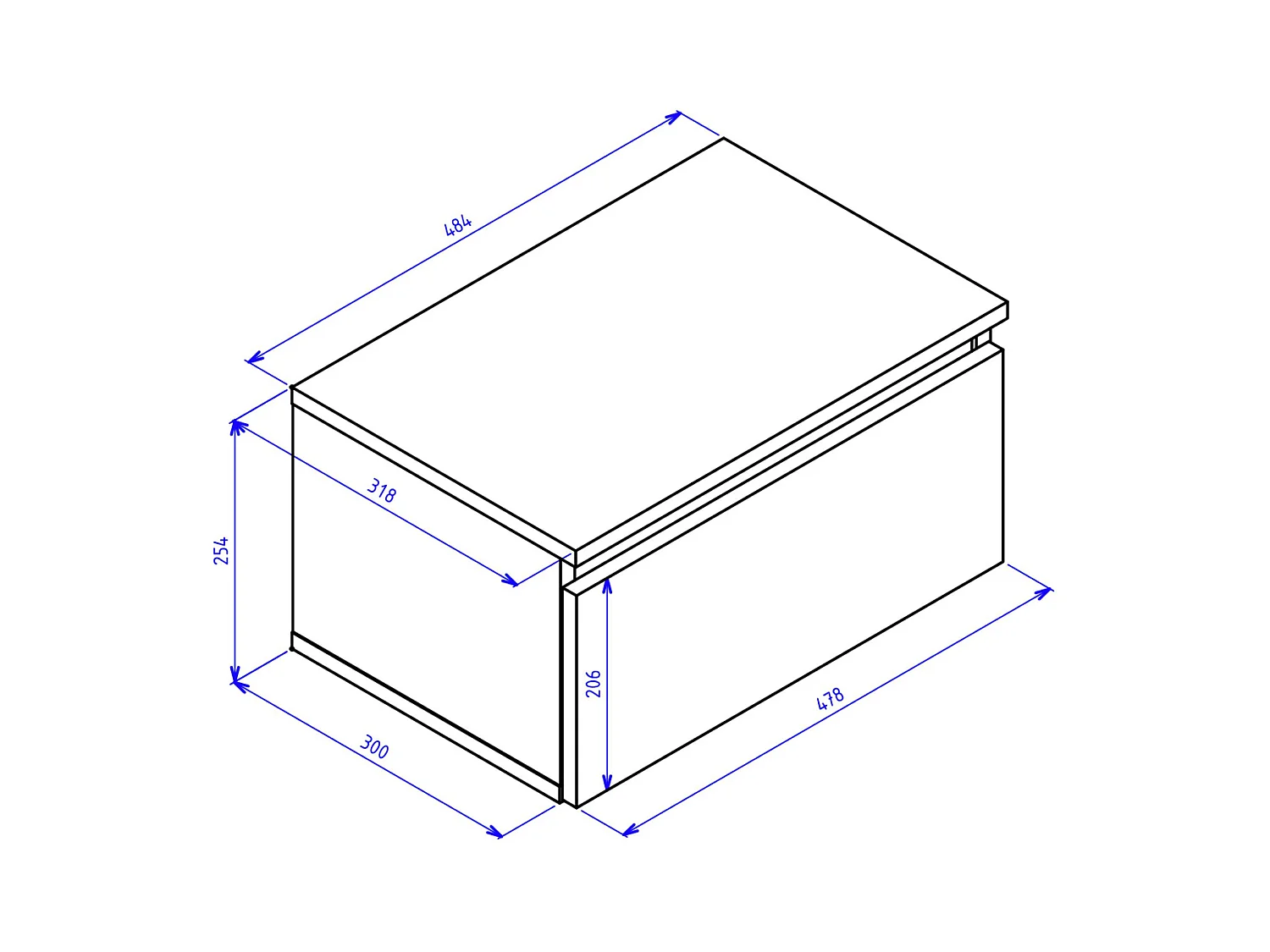 Table de chevet suspendue - 49 cm - blanc - BEMMI