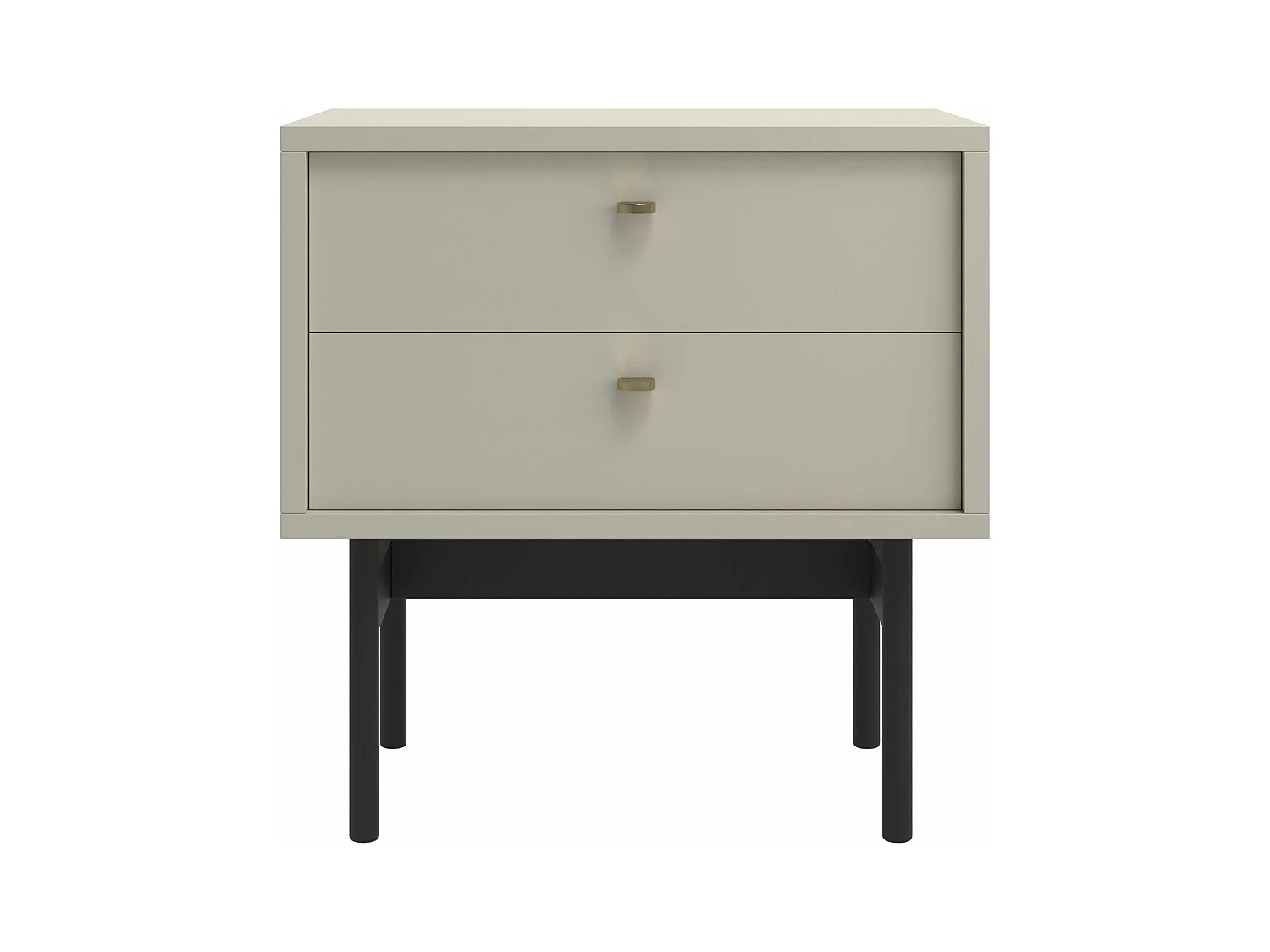 Nachttisch mit 2 Schubladen - Greige - 55 cm - OLAR