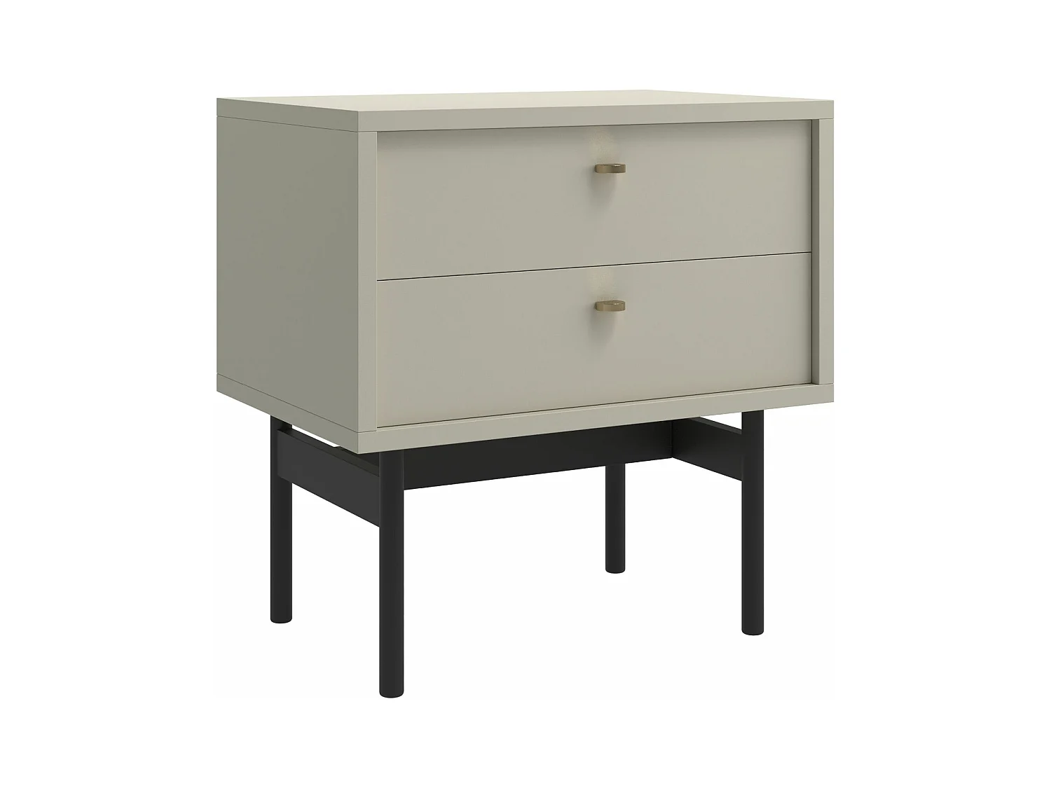 Nachttisch mit 2 Schubladen - Greige - 55 cm - OLAR