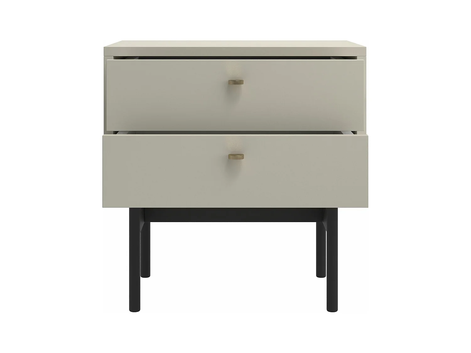 Nachttisch mit 2 Schubladen - Greige - 55 cm - OLAR