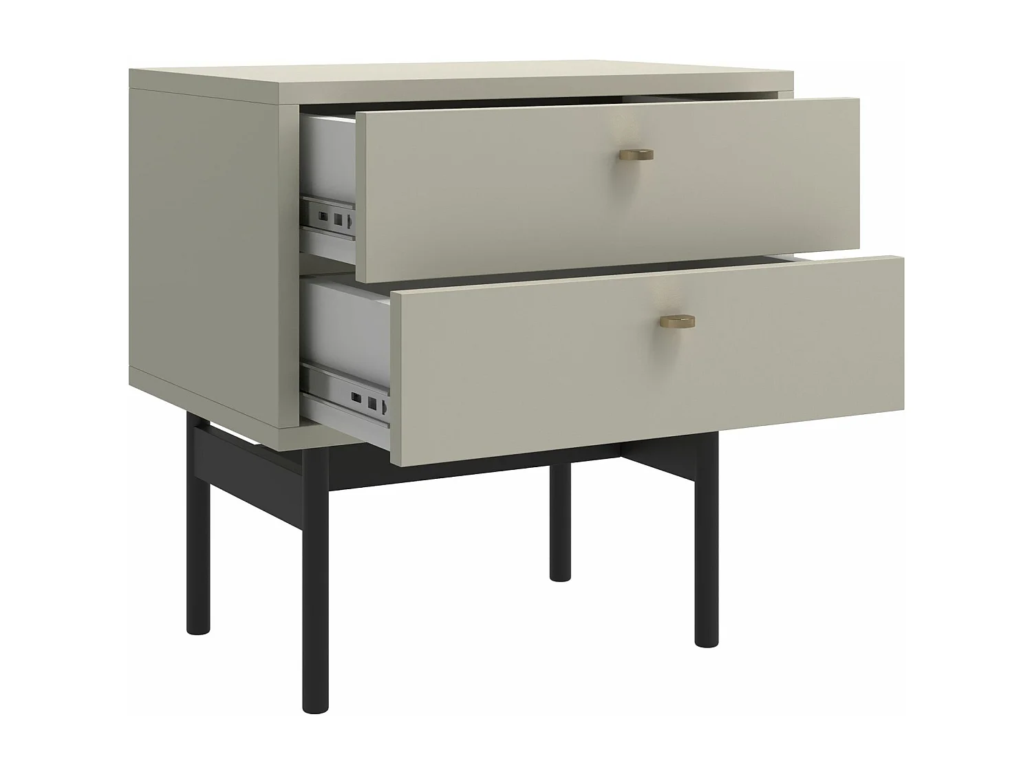 Nachtkastje met 2 lades - 55 cm - grijs - OLAR