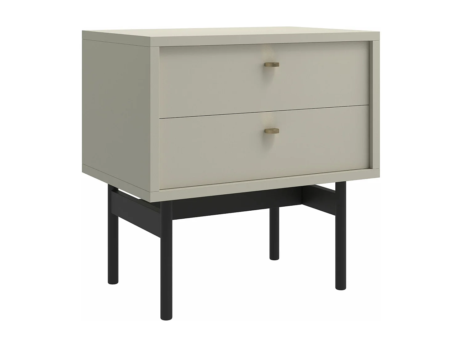 Nachtkastje met 2 lades - 55 cm - grijs - OLAR