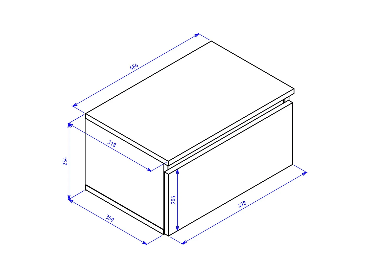 Table de chevet suspendue - 49 cm - grège - BEMMI