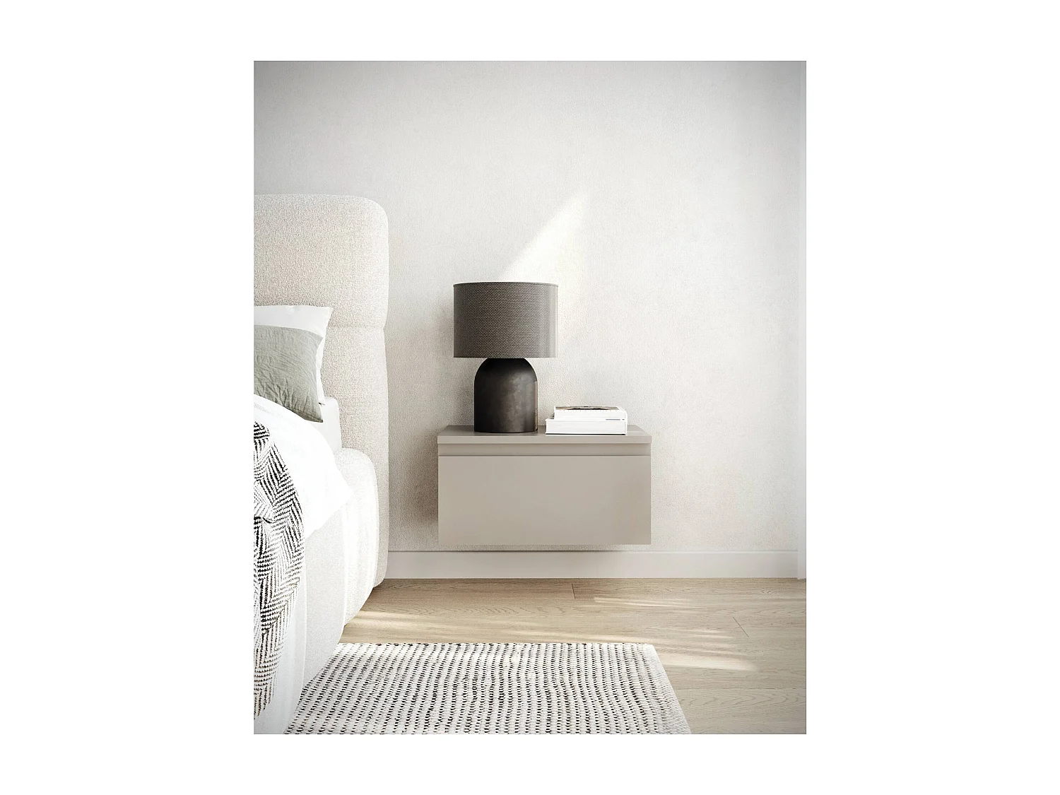 Table de chevet suspendue - 49 cm - grège - BEMMI