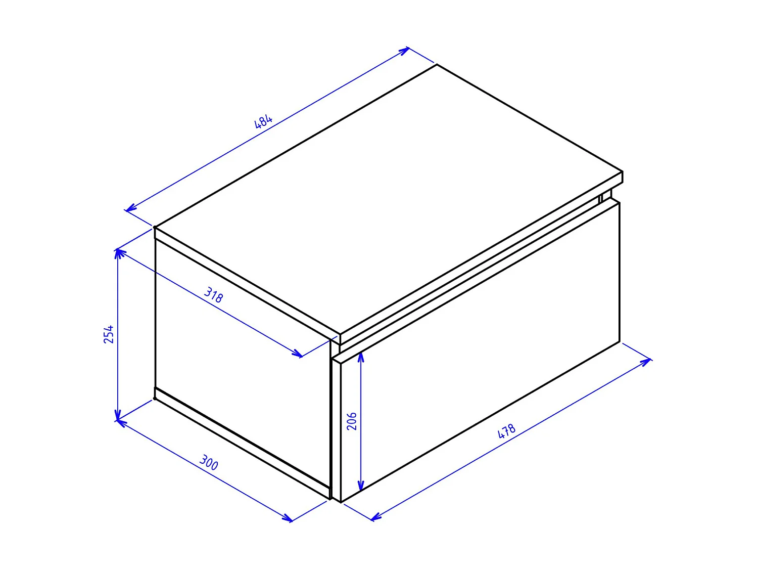 Table de chevet suspendue - 49 cm - grège - BEMMI