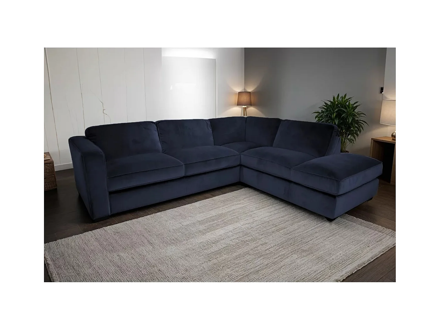 Ecksofa Catania Lux R/Stoffbezug/Blau