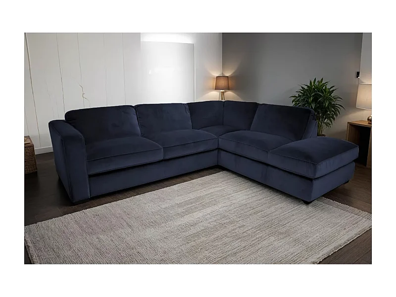 Canapé d'angle Catania Lux R /revêtement tissu/Bleu
