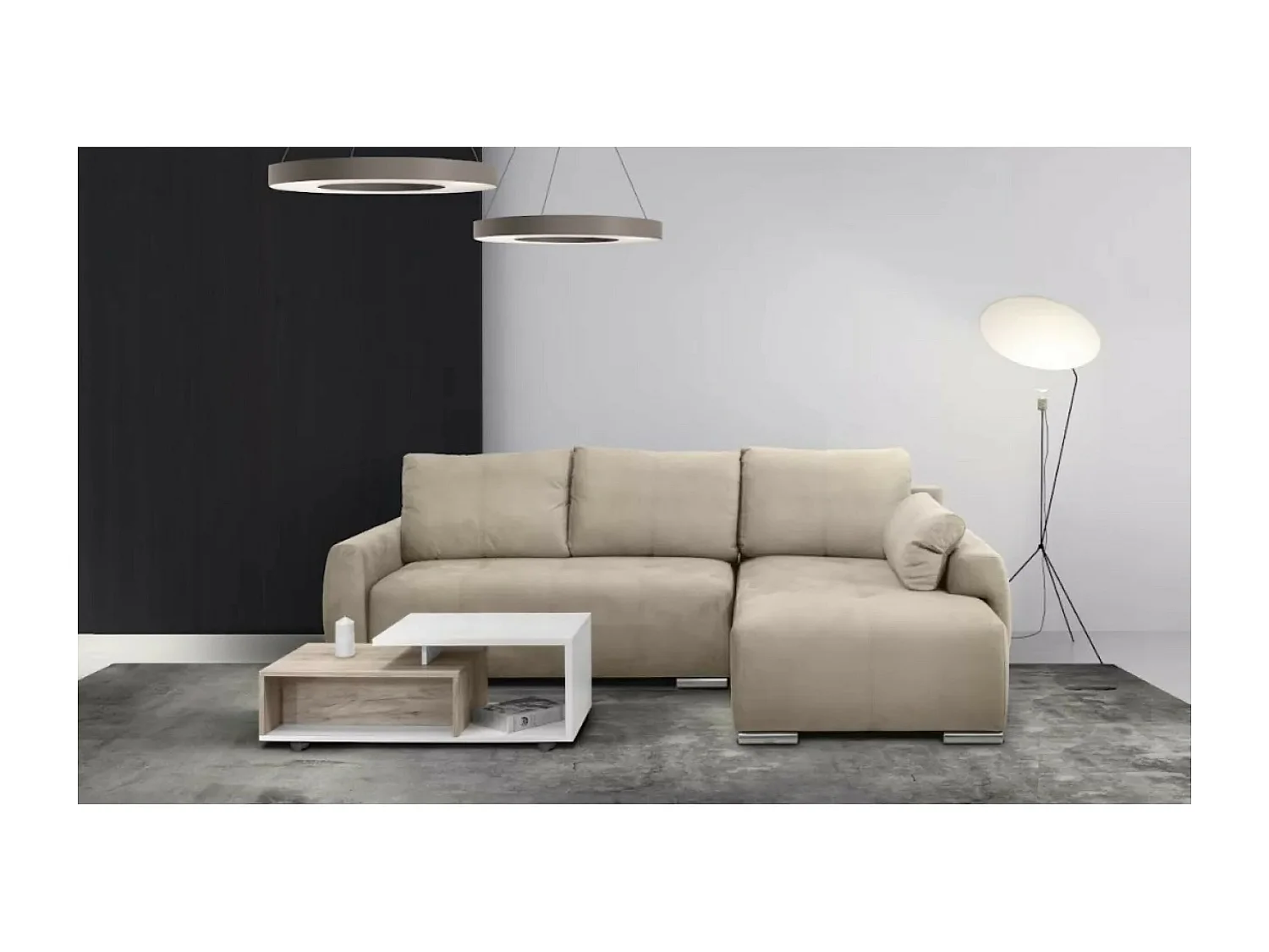 Divano d'angolo Havana R/rivestimento in tessut/Beige