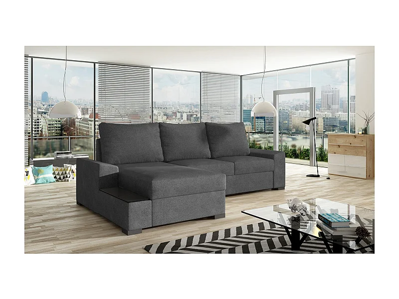 Canapé Corner Arte L/revêtement tissu/Anthracite