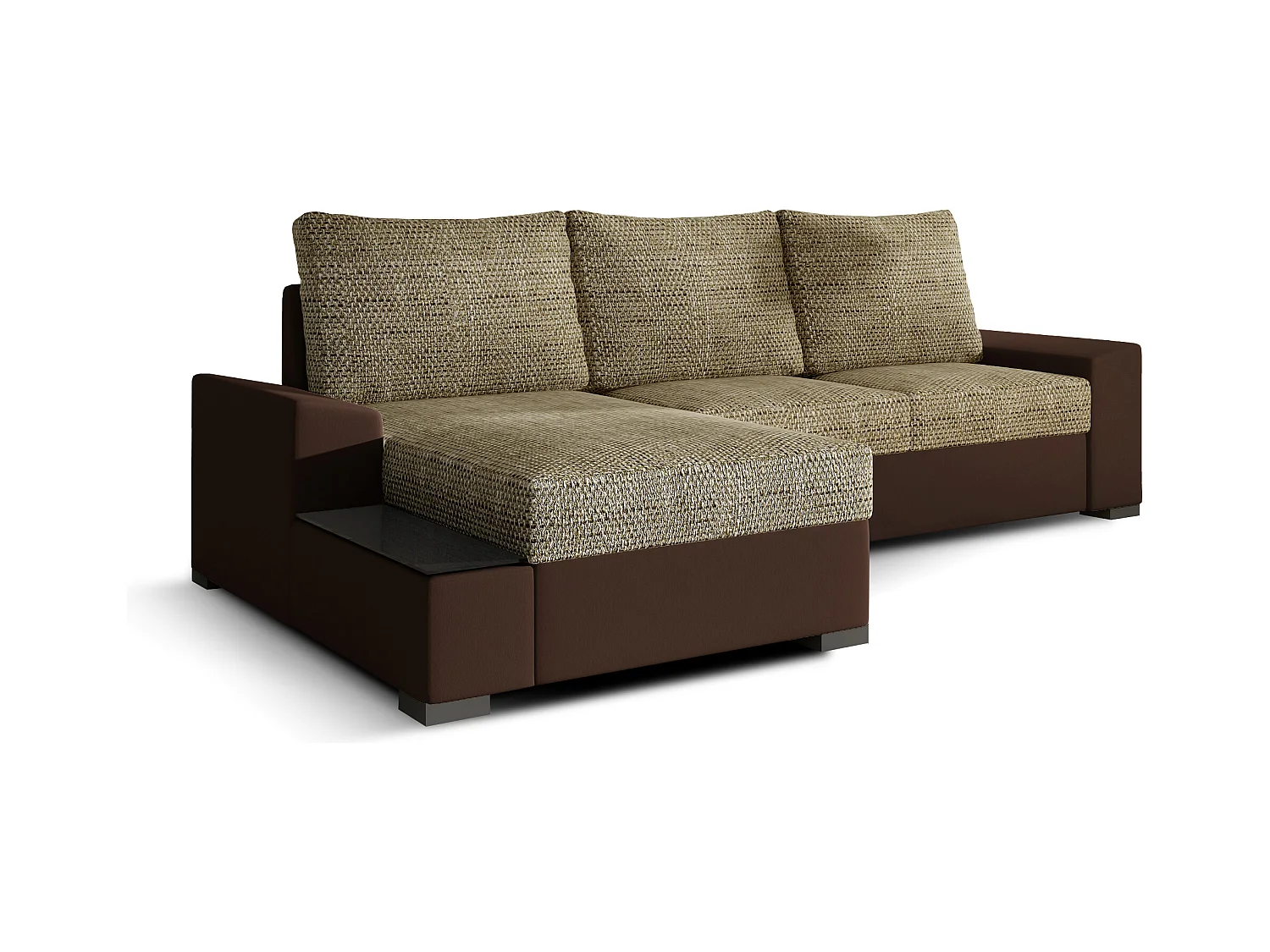 Ecksofa Arte L/Stoffbezug/Braun