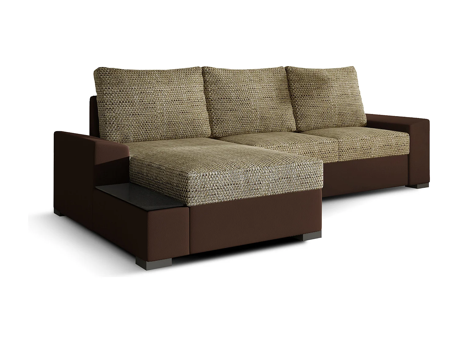 Ecksofa Arte L/Stoffbezug/Braun