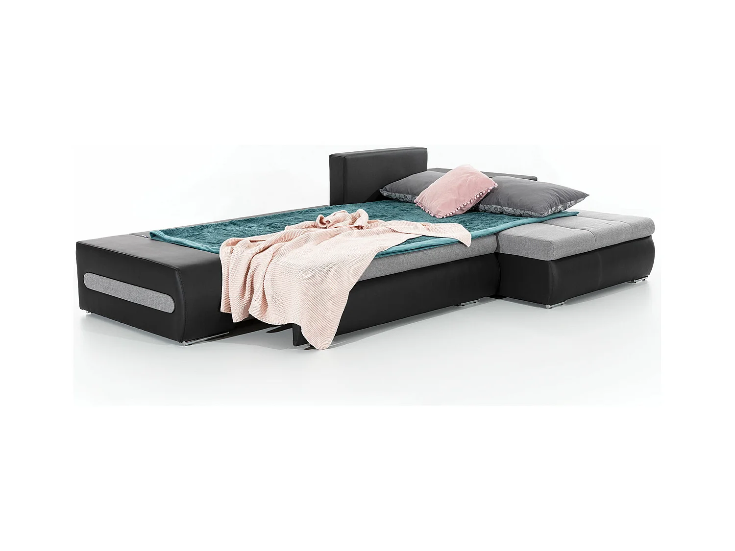 Divano d'angolo Legero R/rivestimento in tessut/Grigio