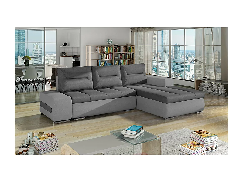 Divano d'angolo Legero R/rivestimento in tessut/Grigio