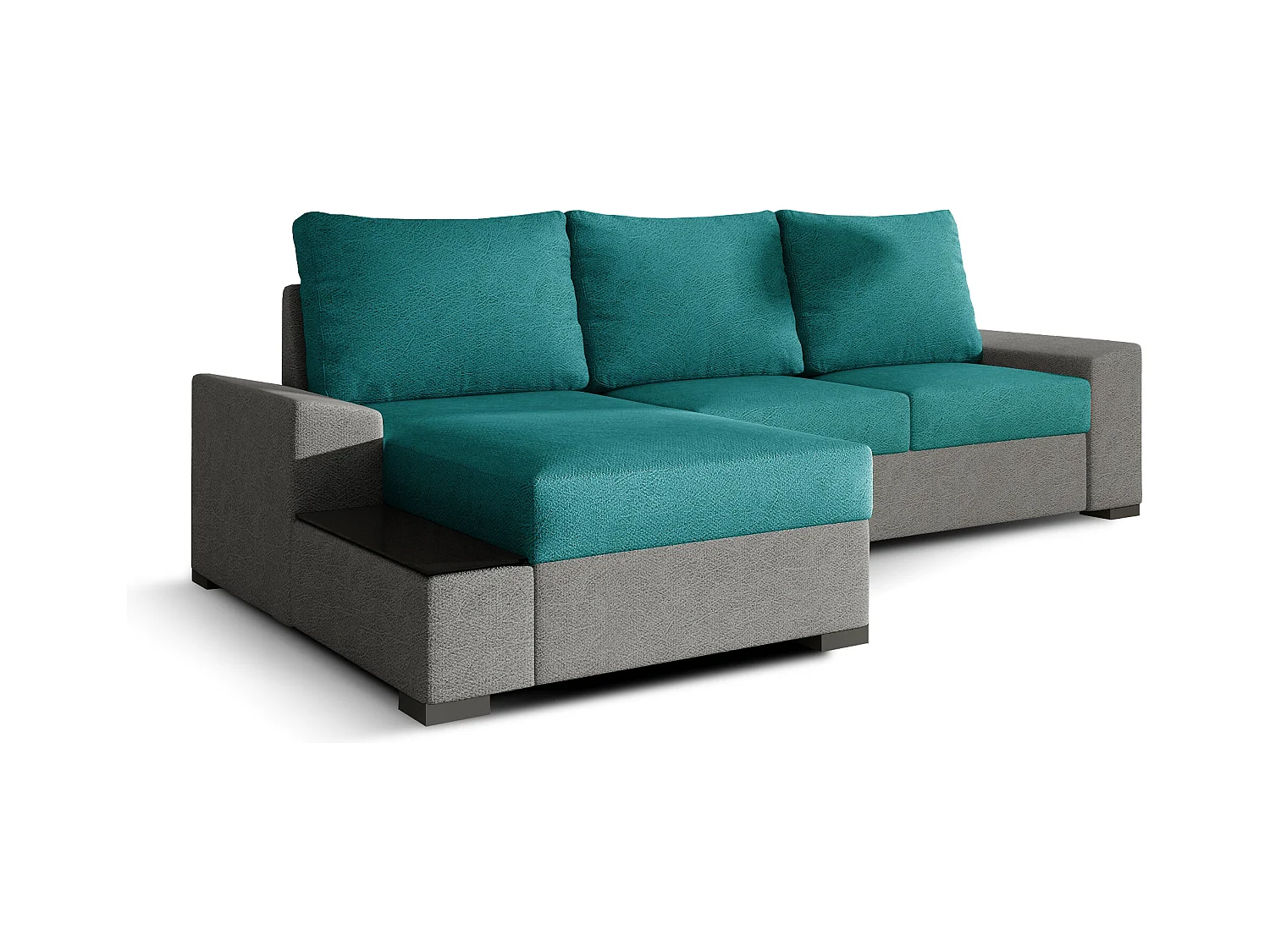 Divano d'angolo Arte L/rivestimento in tessut/Verde&Grigio