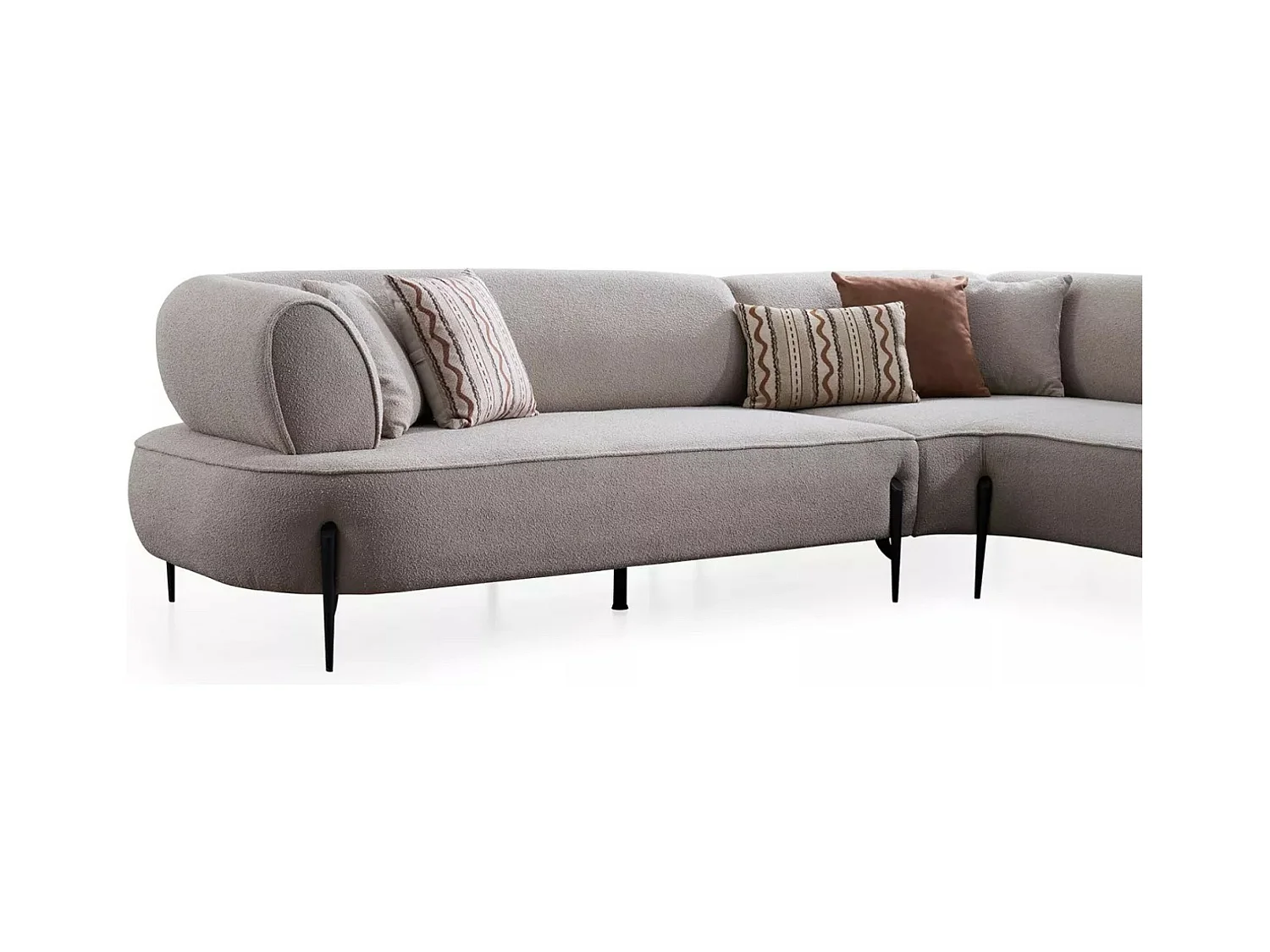 Divano d'angolo Pirlo R/rivestimento in tessut/Grigio