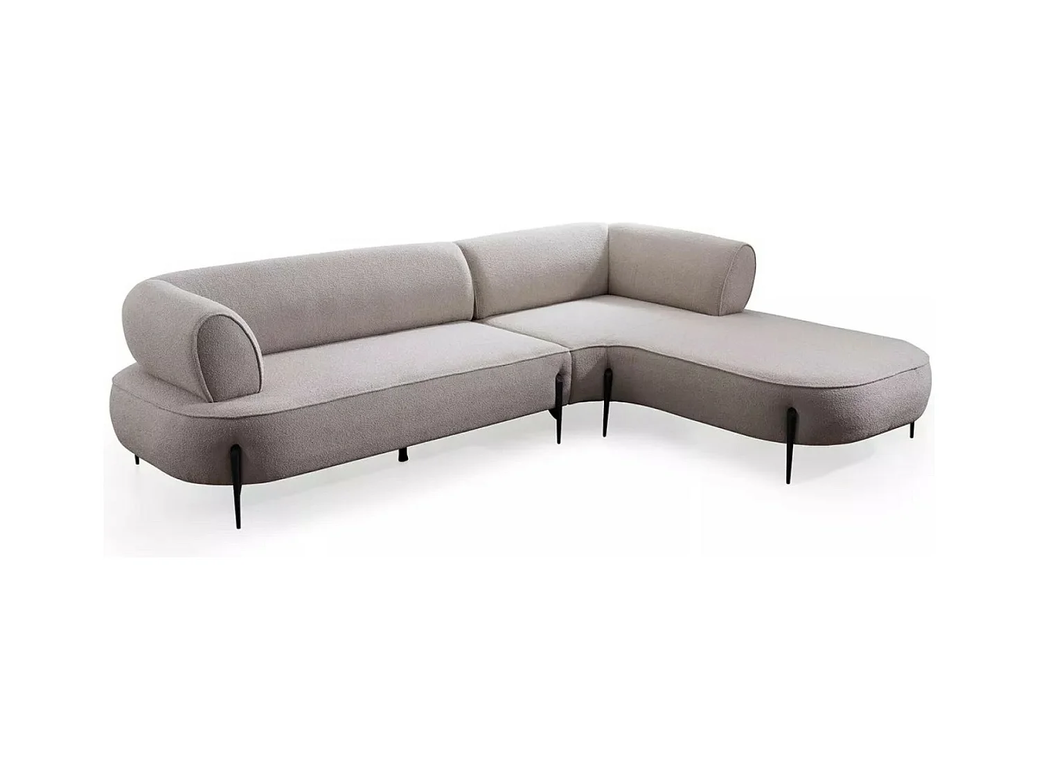 Divano d'angolo Pirlo R/rivestimento in tessut/Grigio