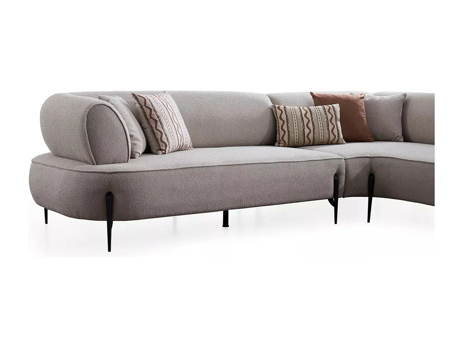 Divano d'angolo Pirlo R/rivestimento in tessut/Grigio