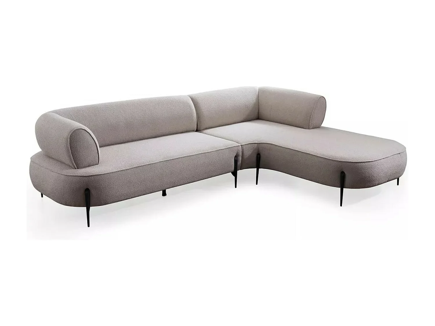 Divano d'angolo Pirlo R/rivestimento in tessut/Grigio