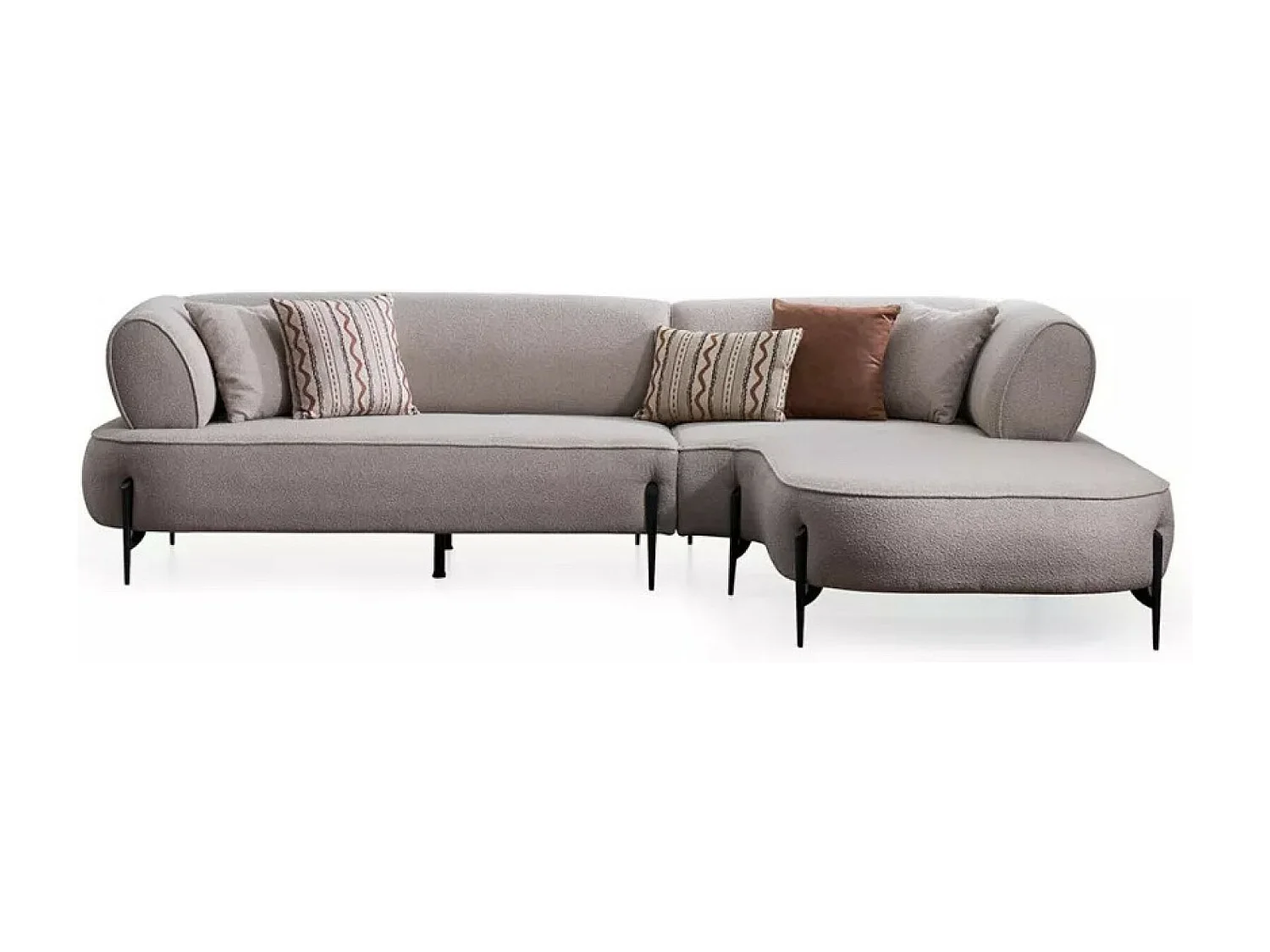 Divano d'angolo Pirlo R/rivestimento in tessut/Grigio