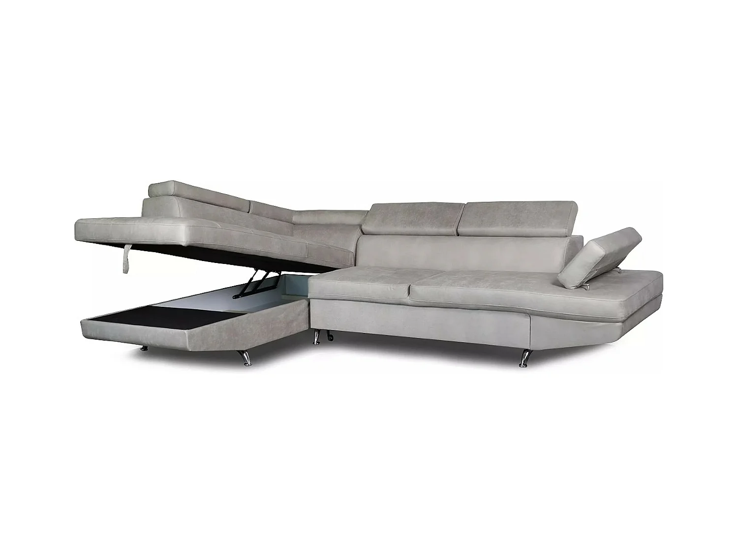 Canapé d'angle Rio L/revêtement tissu/Gris