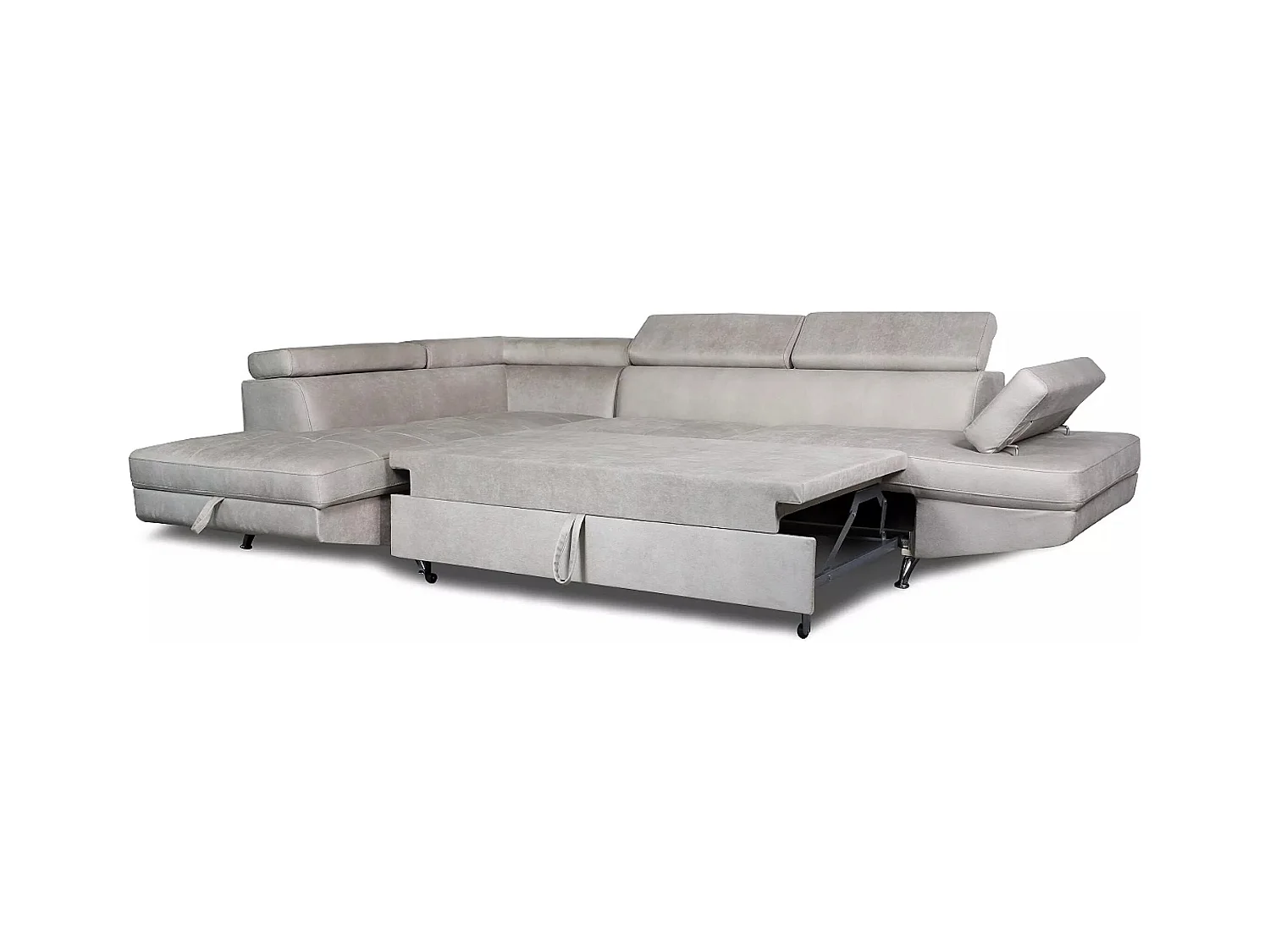 Canapé d'angle Rio L/revêtement tissu/Gris