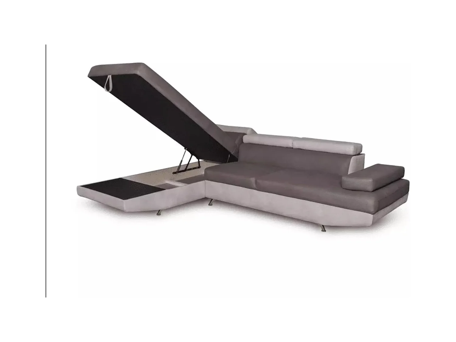 Canapé d'angle Rio L/revêtement tissu/Gris