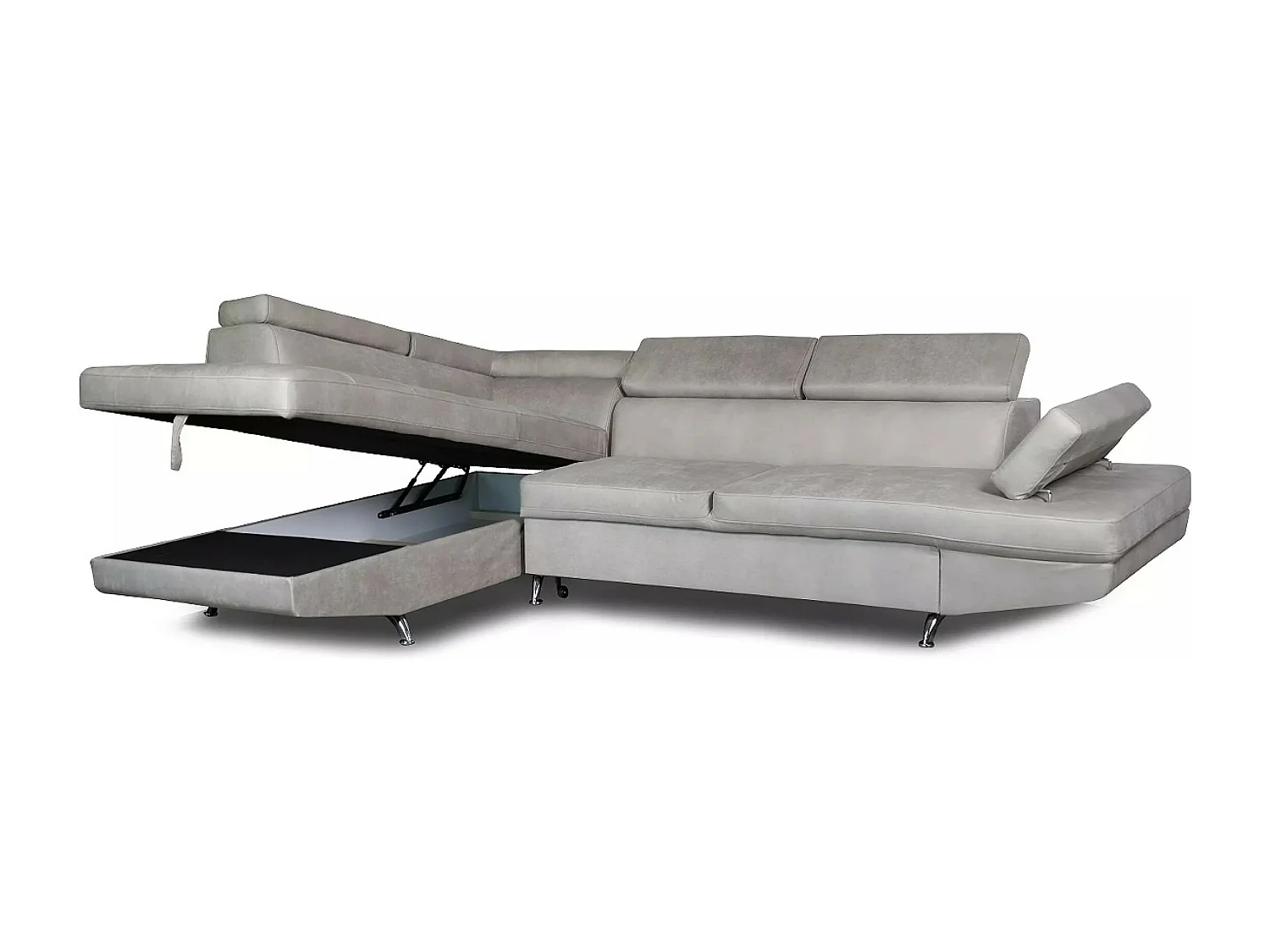 Canapé d'angle Rio L/revêtement tissu/Gris