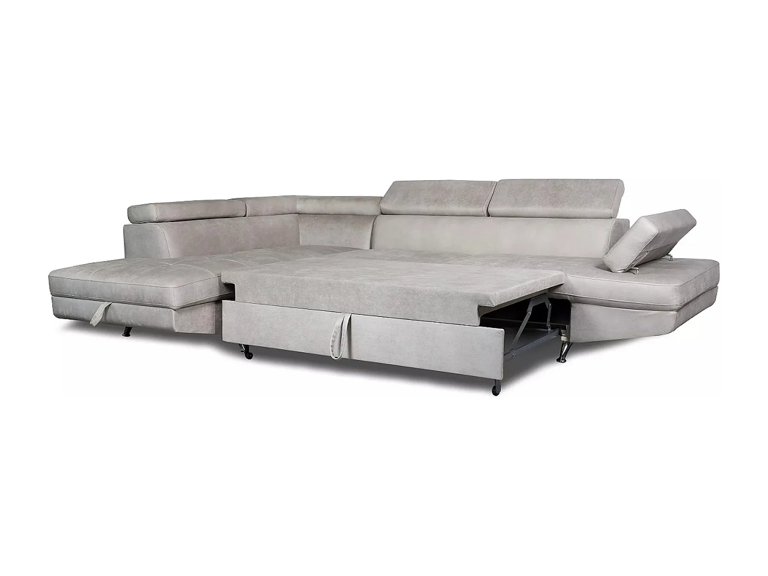 Canapé d'angle Rio L/revêtement tissu/Gris