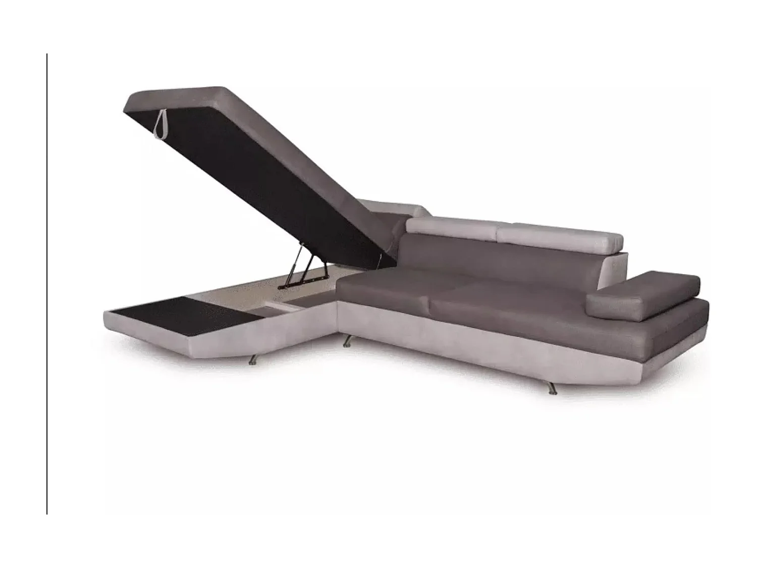 Canapé d'angle Rio L/revêtement tissu/Gris