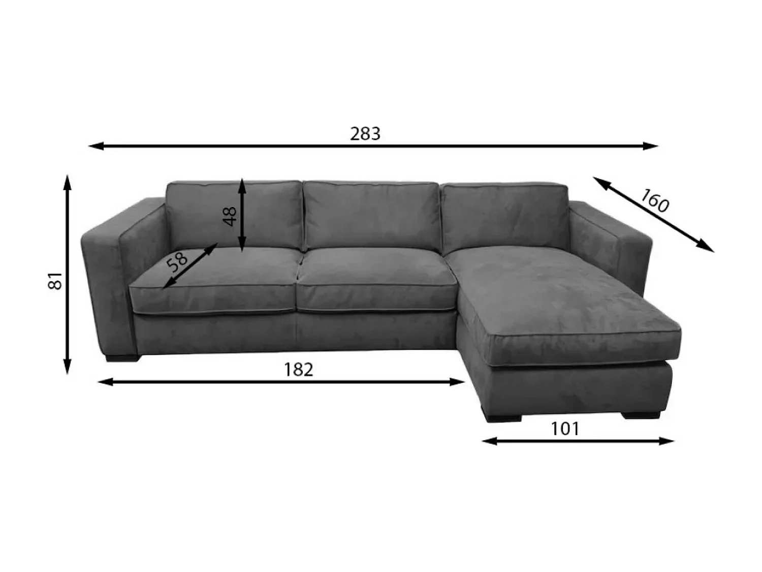 Ecksofa Catania R/Stoffbezug/Blau