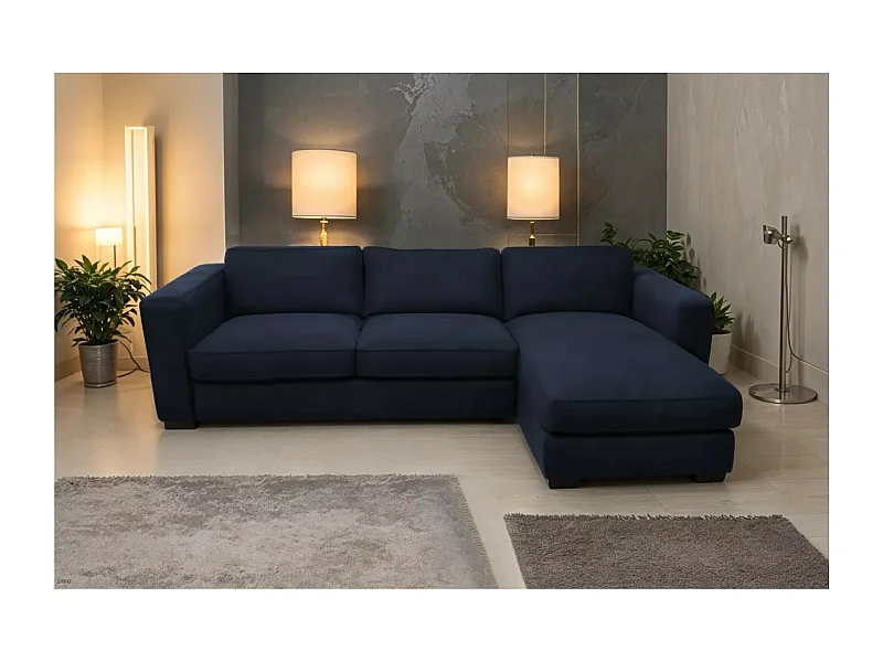 Canapé d'angle Catania R/revêtement tissu/Bleu