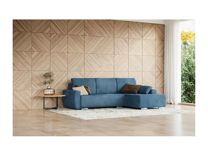 Canapé d'angle Havana R/revêtement tissu/Bleu