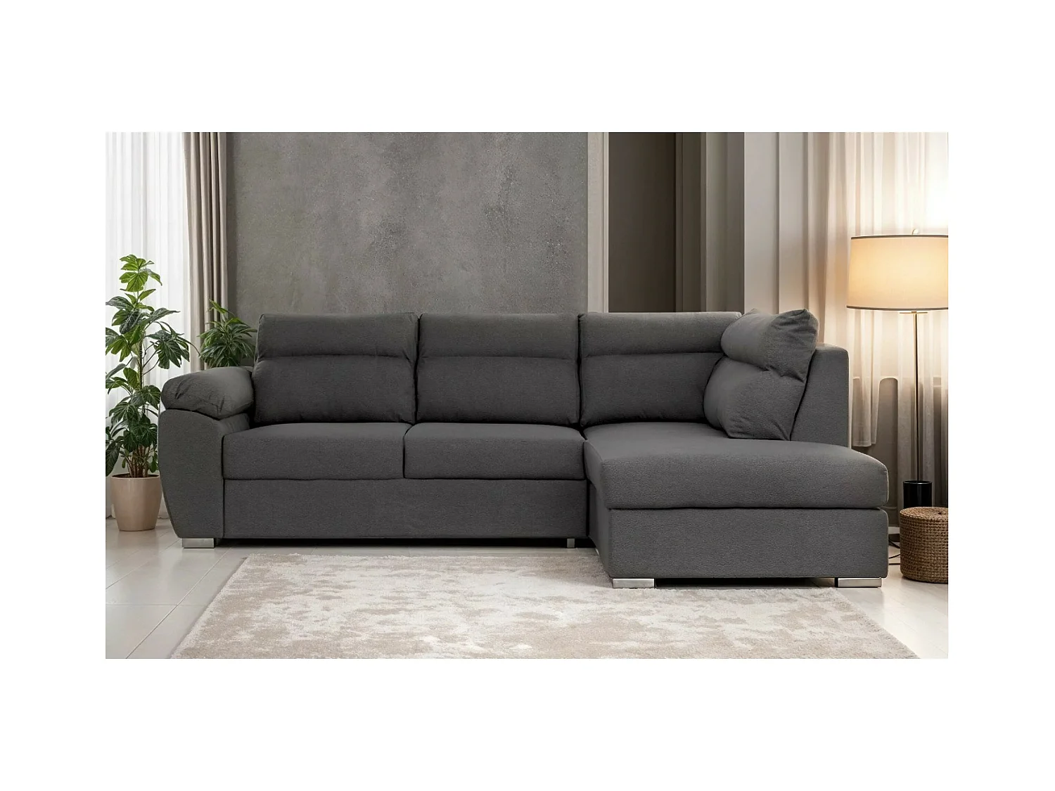 Ecksofa Kendal R/Stoffbezug/Grau