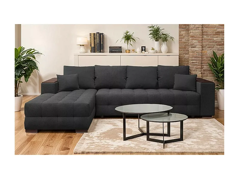 Ecksofa Leon L/Stoffbezug/Grau