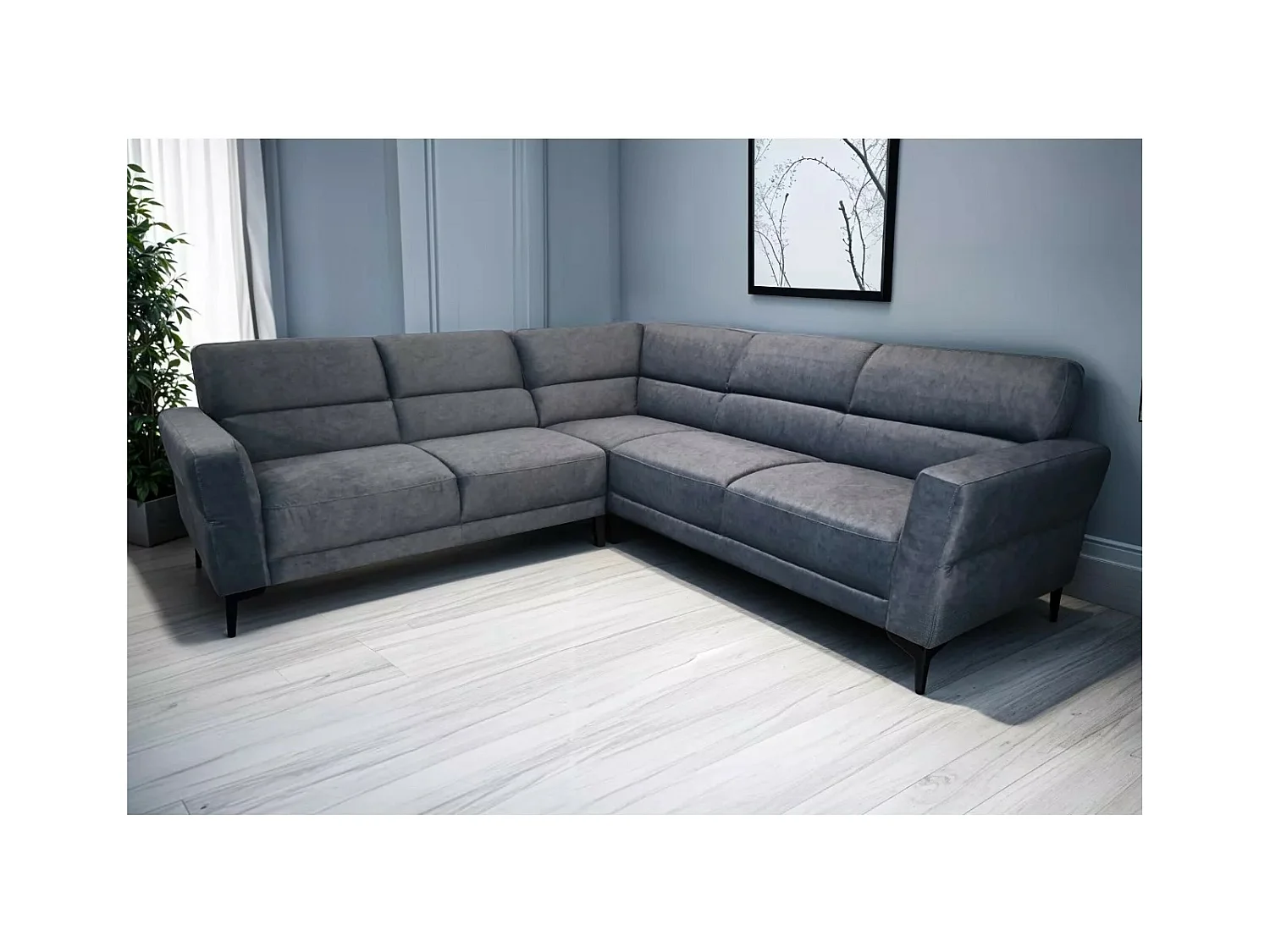 Ecksofa Firenca/Stoffbezug/Grau