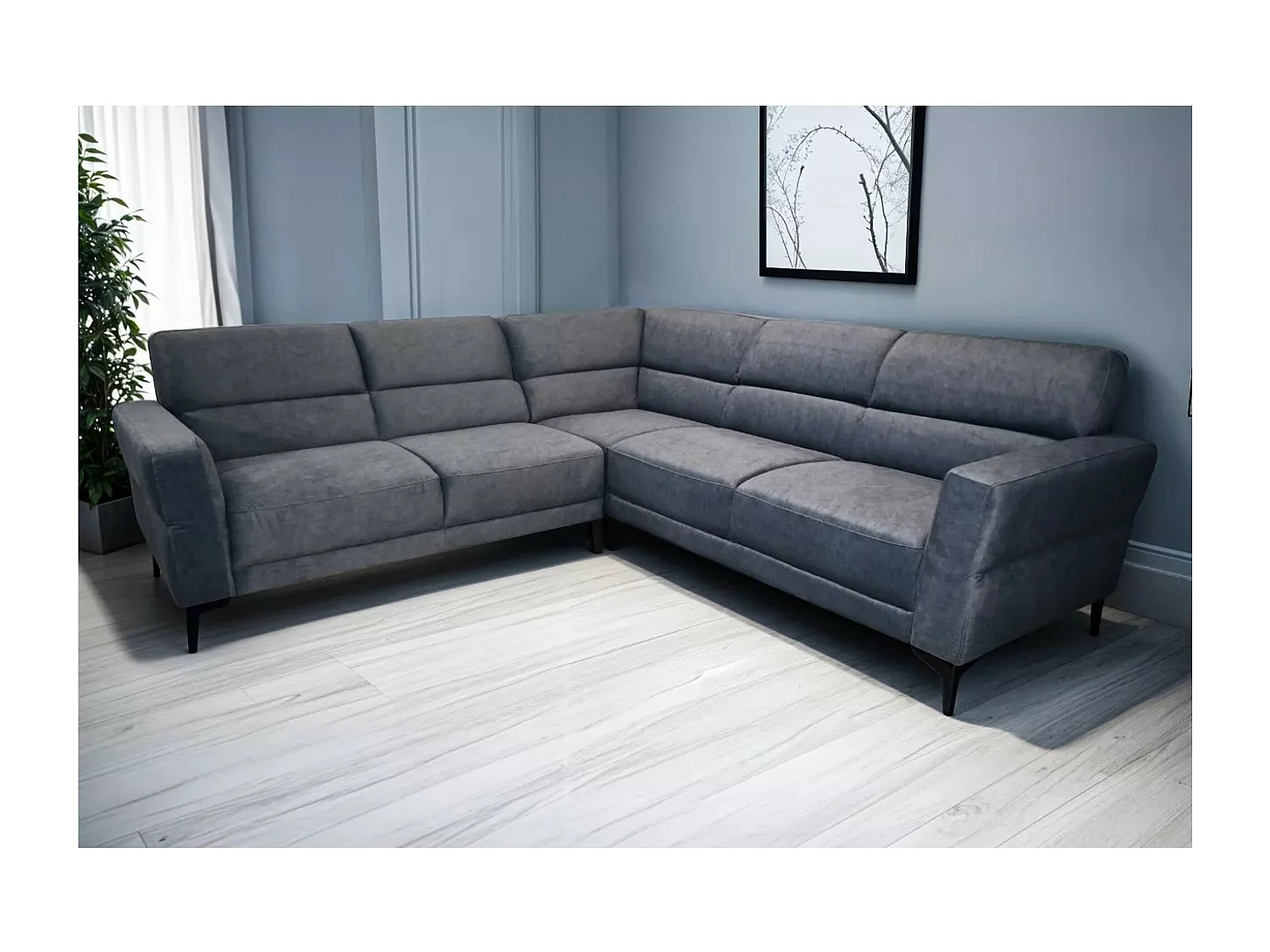 Ecksofa Firenca/Stoffbezug/Grau