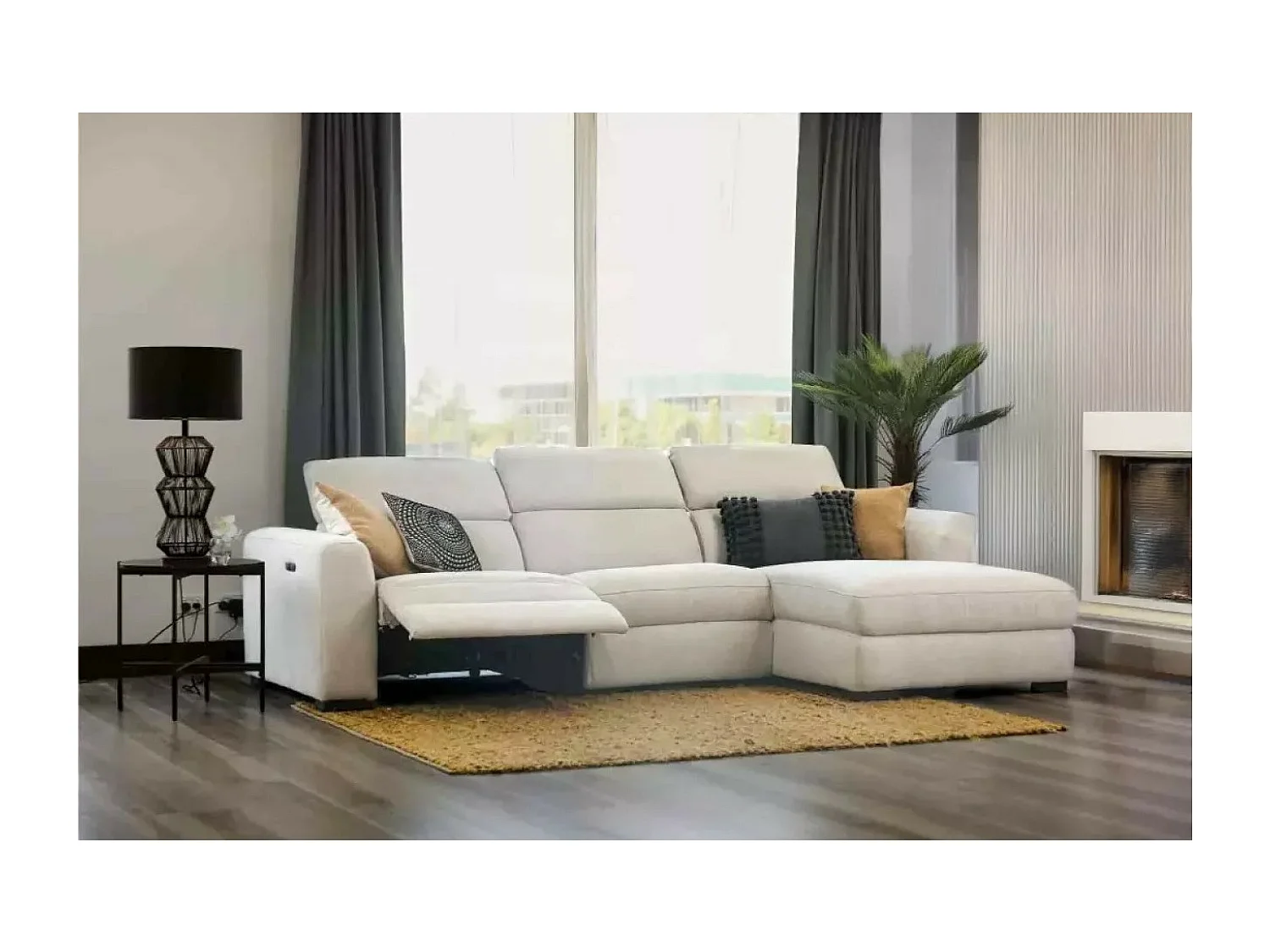 Divano d'angolo Marsala R/rivestimento in tessut/Beige