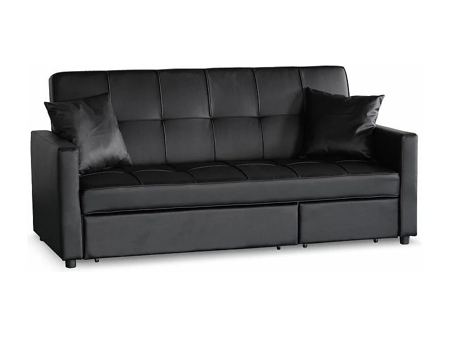 Canapé Convertible 3 Places "Jules" 205cm Noir